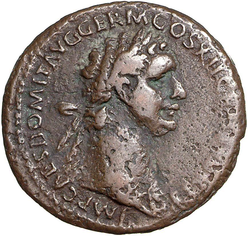 RIC II, Part 1 (second edition) Domitian 493 Domitian obverse, Bust of Domitian, laureate, right with aegis