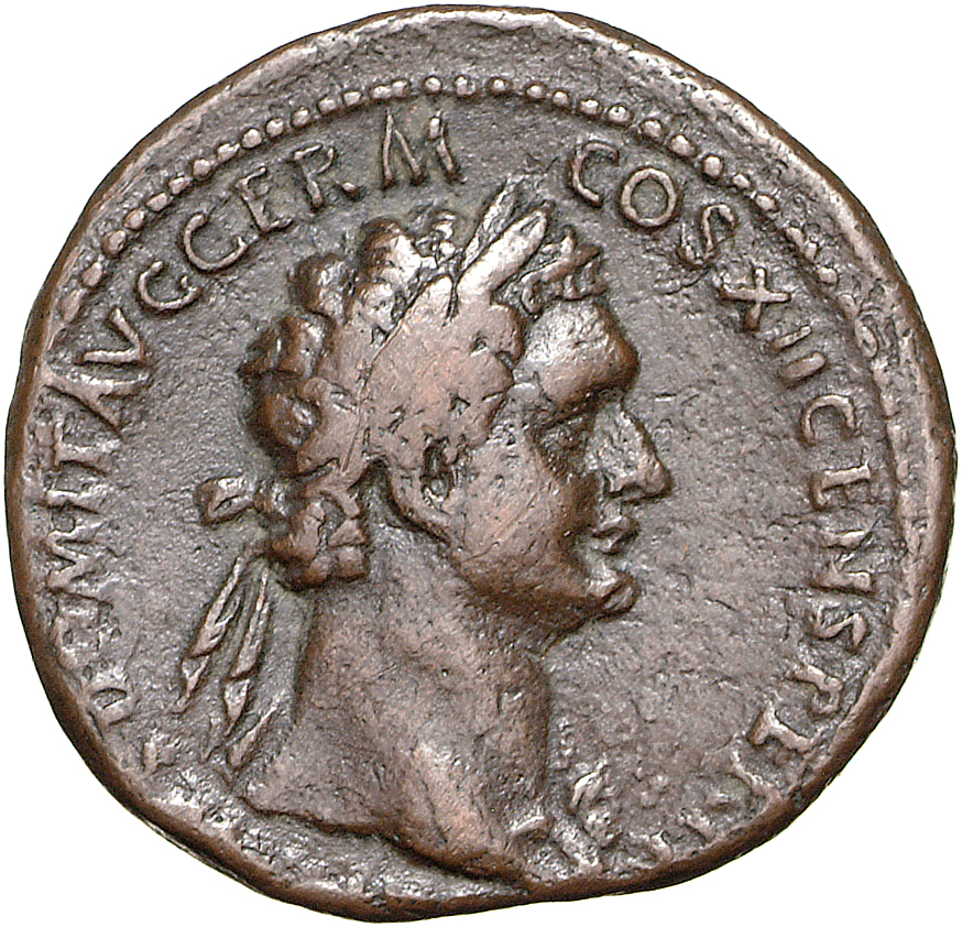 RIC II, Part 1 (second edition) Domitian 495 Domitian obverse, Bust of Domitian, laureate, right with aegis