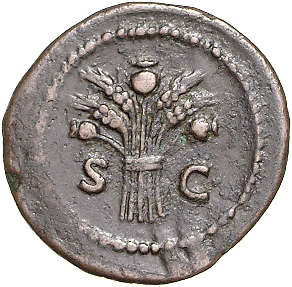RIC II, Part 1 (second edition) Domitian 502A Domitian reverse, Bundle of Corn-ears and poppies