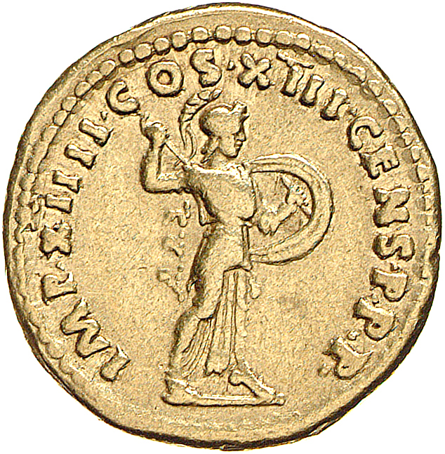 RIC II, Part 1 (second edition) Domitian 503 Domitian reverse, Minerva advancing right, holding spear and shield