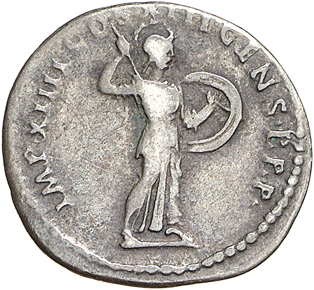 RIC II, Part 1 (second edition) Domitian 504 Domitian reverse, Minerva advancing right, holding spear and shield