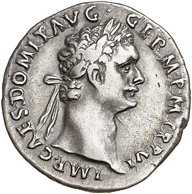 RIC II, Part 1 (second edition) Domitian 504 Domitian obverse, Head of Domitian, laureate, right