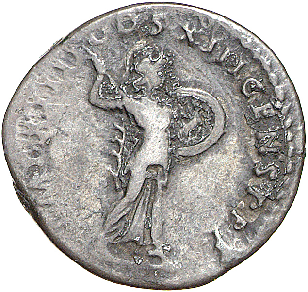 RIC II, Part 1 (second edition) Domitian 505 Domitian reverse, Minerva advancing right, holding spear and shield