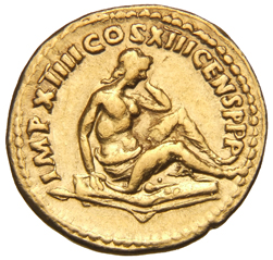RIC II, Part 1 (second edition) Domitian 513 Domitian reverse, Germania seated right on shield; broken spear below