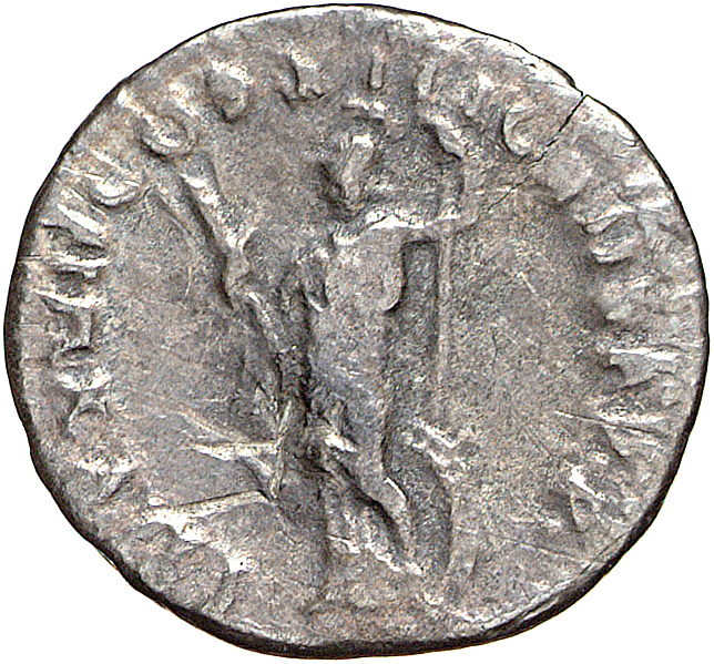 RIC II, Part 1 (second edition) Domitian 519 Domitian reverse, Minerva standing left, holding thunderbolt and spear; shiel...