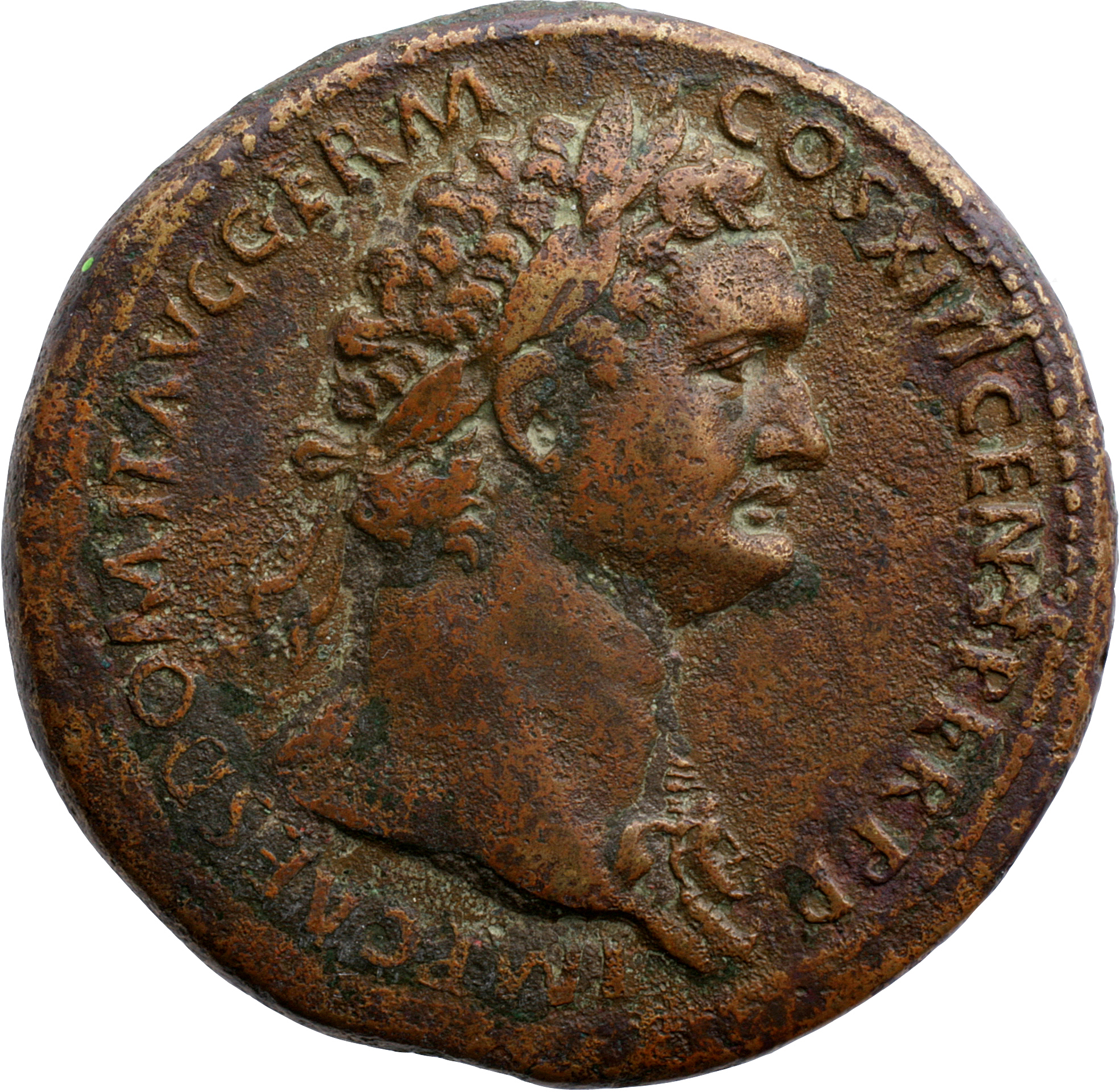 RIC II, Part 1 (second edition) Domitian 527 Domitian obverse, Bust of Domitian, laureate, right with aegis