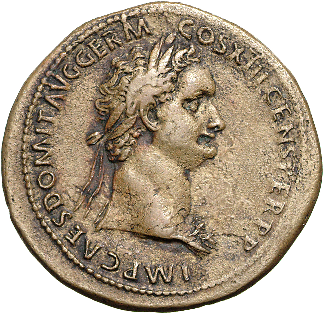 RIC II, Part 1 (second edition) Domitian 530 Domitian obverse, Bust of Domitian, laureate, right with aegis