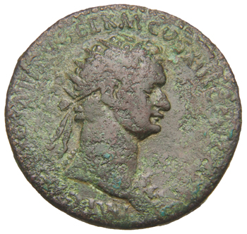 RIC II, Part 1 (second edition) Domitian 539 Domitian obverse, Head of Domitian, radiate, right