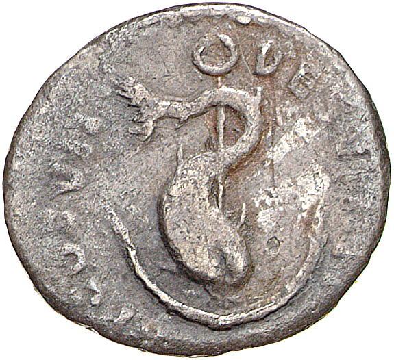RIC II, Part 1 (second edition) Domitian 54 Domitian reverse, Dolphin coiled around anchor