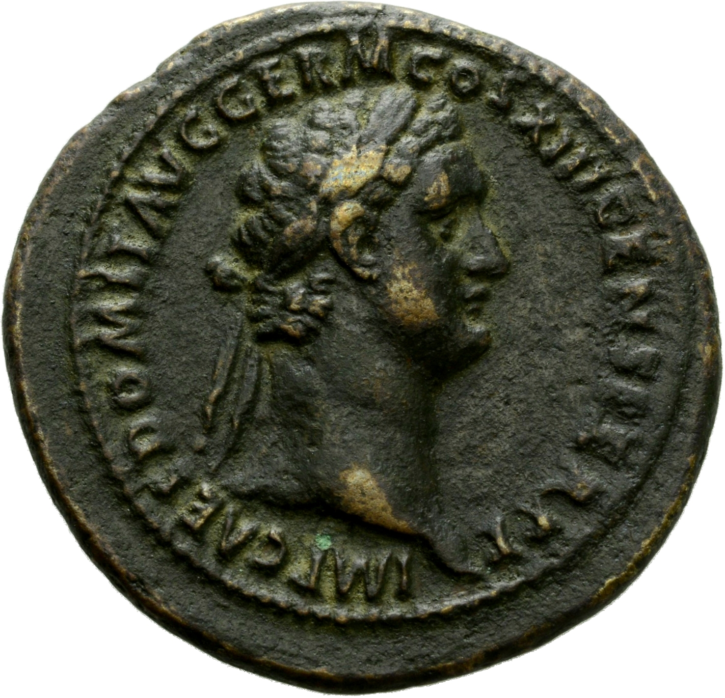 RIC II, Part 1 (second edition) Domitian 542 Domitian obverse, Head of Domitian, laureate, right