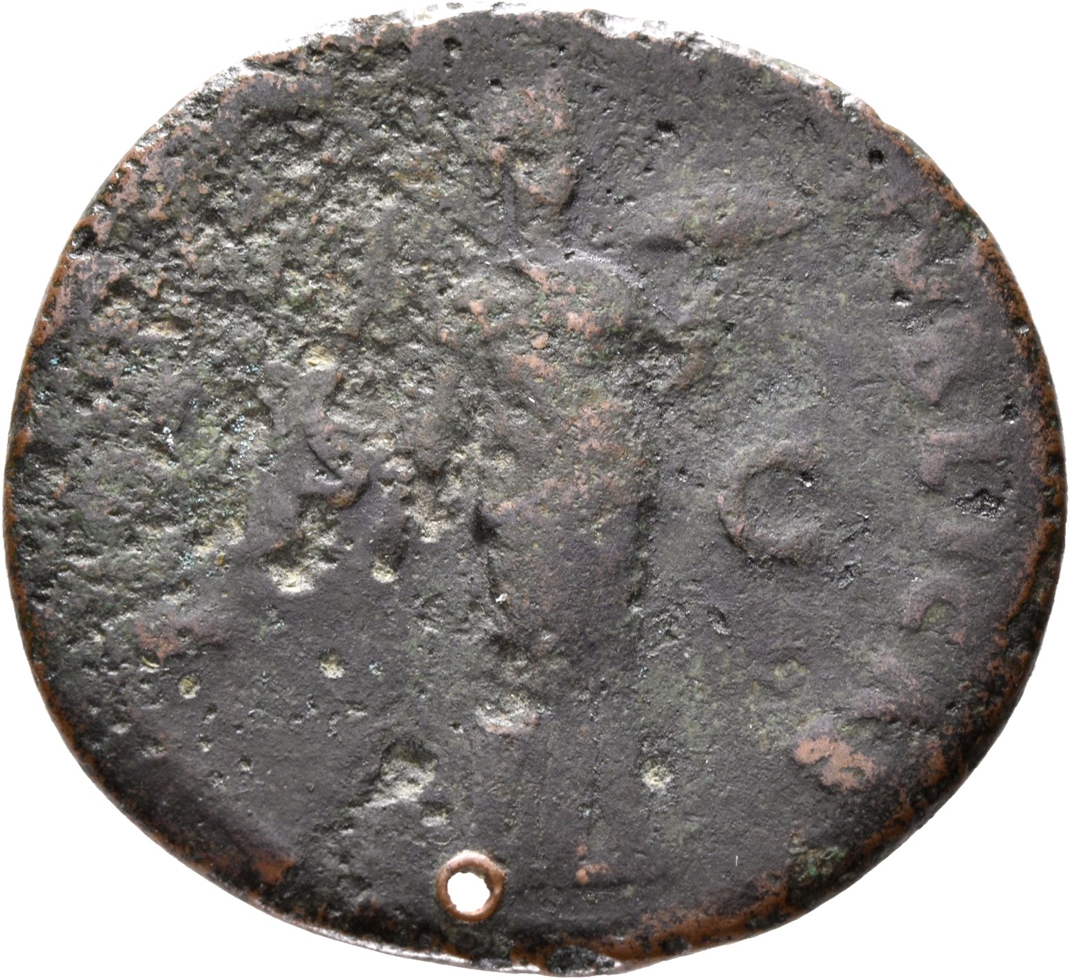 RIC II, Part 1 (second edition) Domitian 542 Domitian reverse, Fides standing right, holding corn-ears and plate of fruit