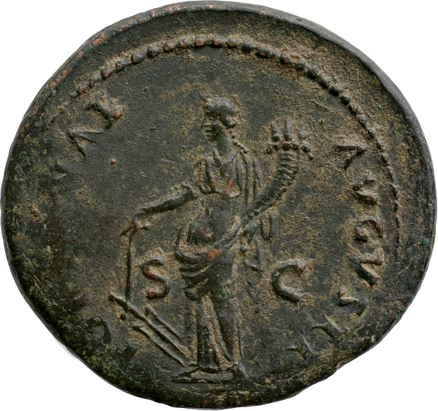 RIC II, Part 1 (second edition) Domitian 544 Domitian reverse, Fortuna standing left, holding rudder and cornucopiae