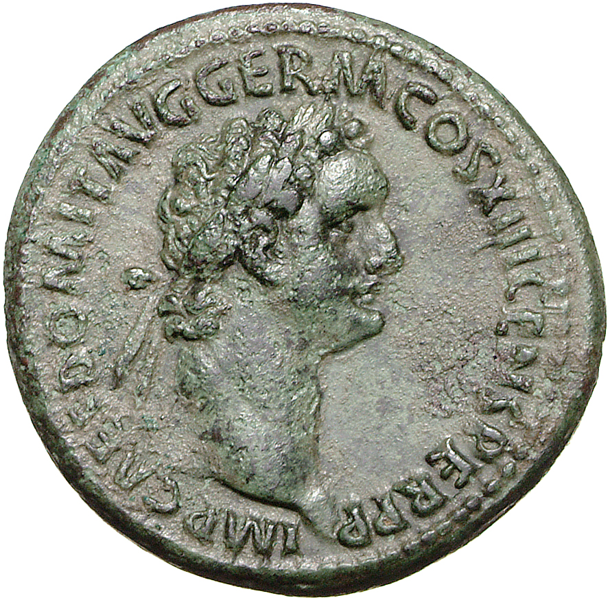 RIC II, Part 1 (second edition) Domitian 547 Domitian obverse, Head of Domitian, laureate, right