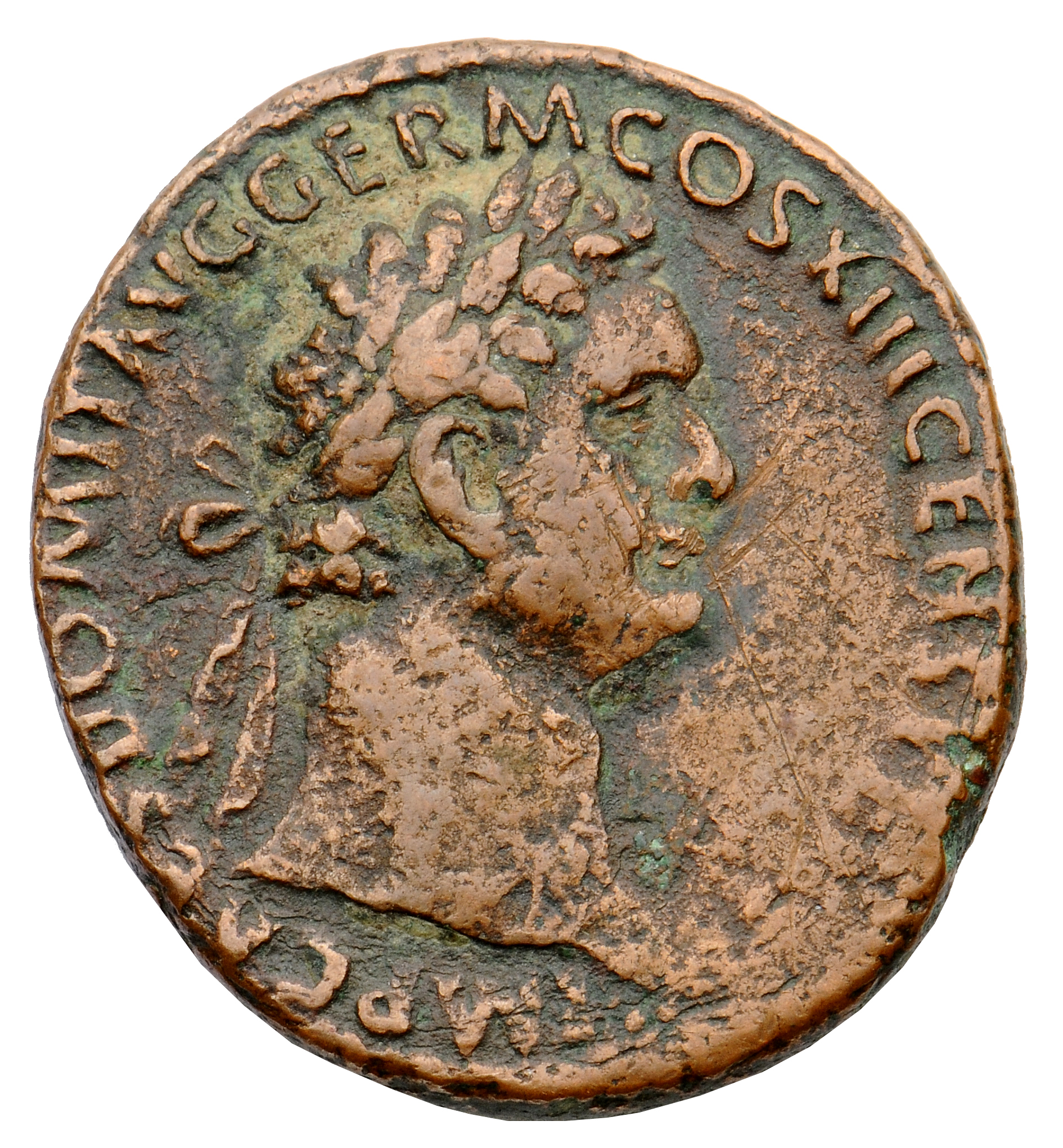 RIC II, Part 1 (second edition) Domitian 548 Domitian obverse, Bust of Domitian, laureate, right with aegis