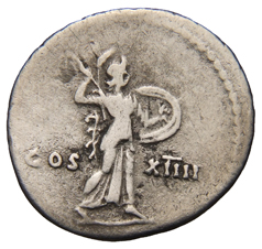 RIC II, Part 1 (second edition) Domitian 552 Domitian reverse, Minerva advancing right, holding spear and shield