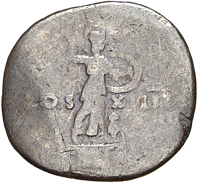 RIC II, Part 1 (second edition) Domitian 564 Domitian reverse, Minerva standing right on top of rostral column, holding sp...