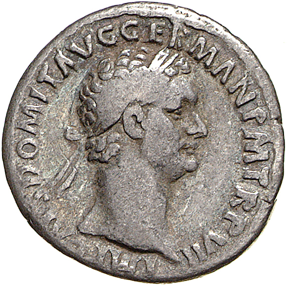 RIC II, Part 1 (second edition) Domitian 573 Domitian obverse, Head of Domitian, laureate, right