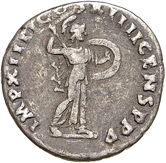 RIC II, Part 1 (second edition) Domitian 573 Domitian reverse, Minerva advancing right, holding spear and shield