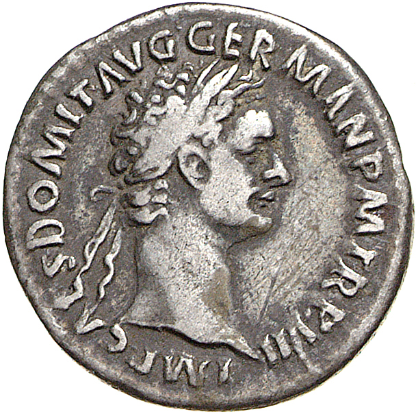 RIC II, Part 1 (second edition) Domitian 573 Domitian obverse, Head of Domitian, laureate, right