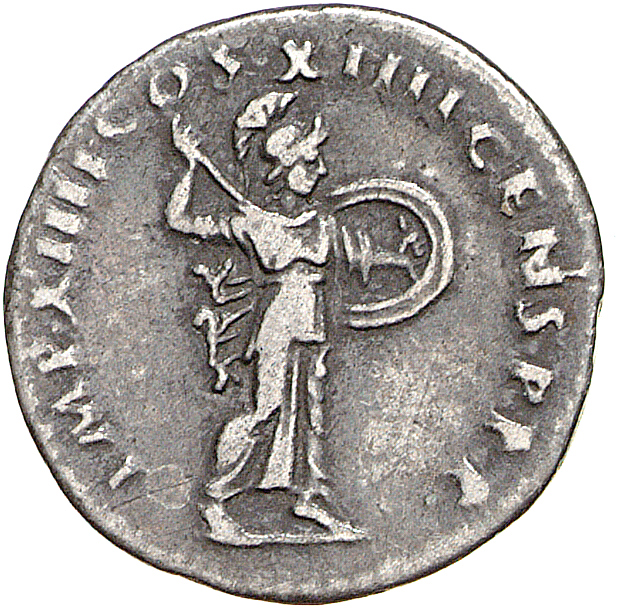 RIC II, Part 1 (second edition) Domitian 573 Domitian reverse, Minerva advancing right, holding spear and shield