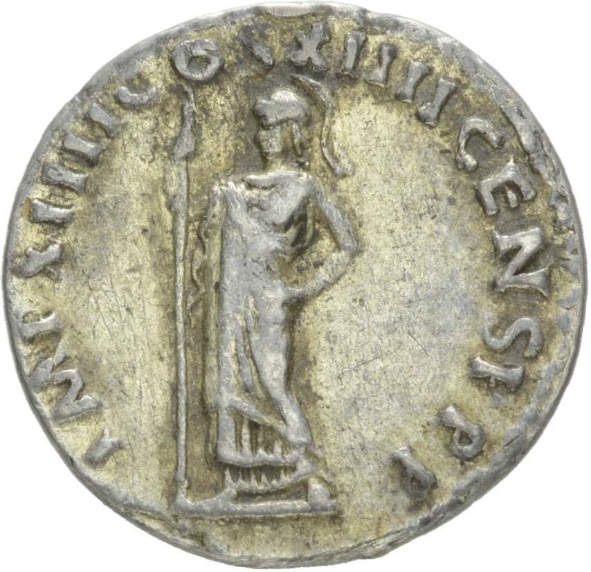 RIC II, Part 1 (second edition) Domitian 584 Domitian reverse, Minerva standing left, holding spear