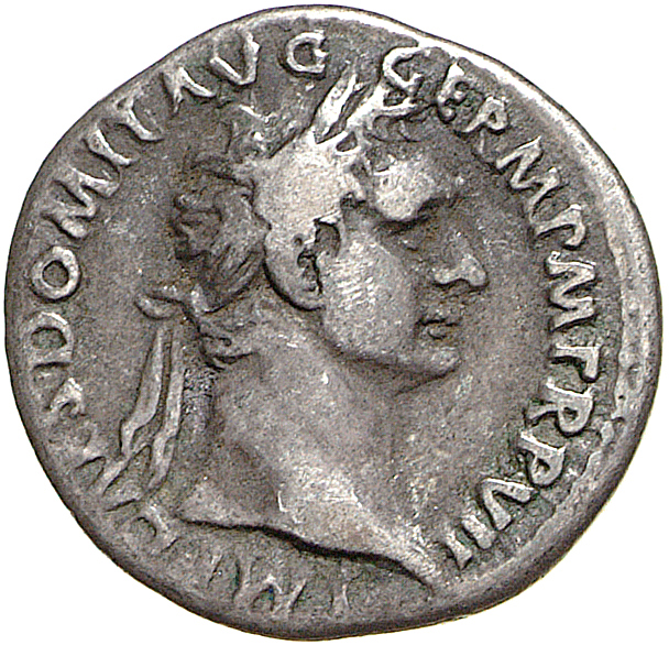 RIC II, Part 1 (second edition) Domitian 584 Domitian obverse, Head of Domitian, laureate, right