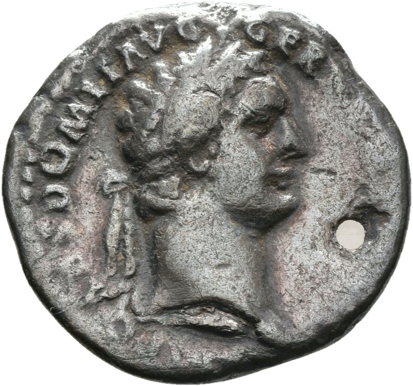 RIC II, Part 1 (second edition) Domitian 596 Domitian obverse, Head of Domitian, laureate, right