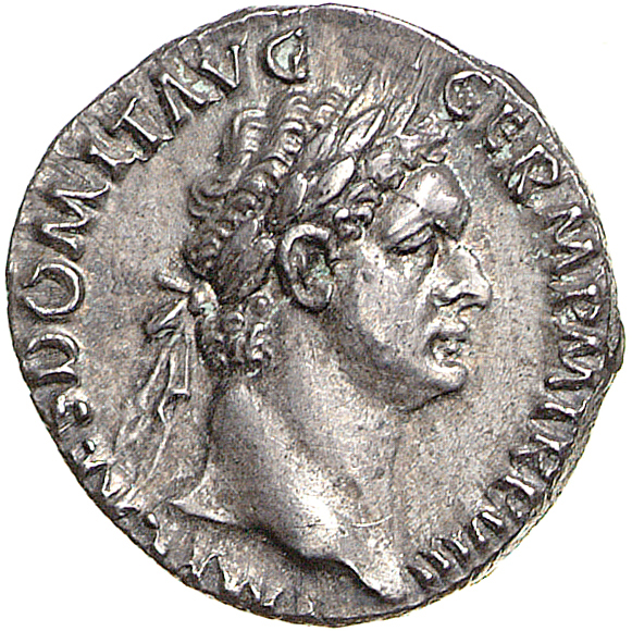 RIC II, Part 1 (second edition) Domitian 601 Domitian obverse, Head of Domitian, laureate, right