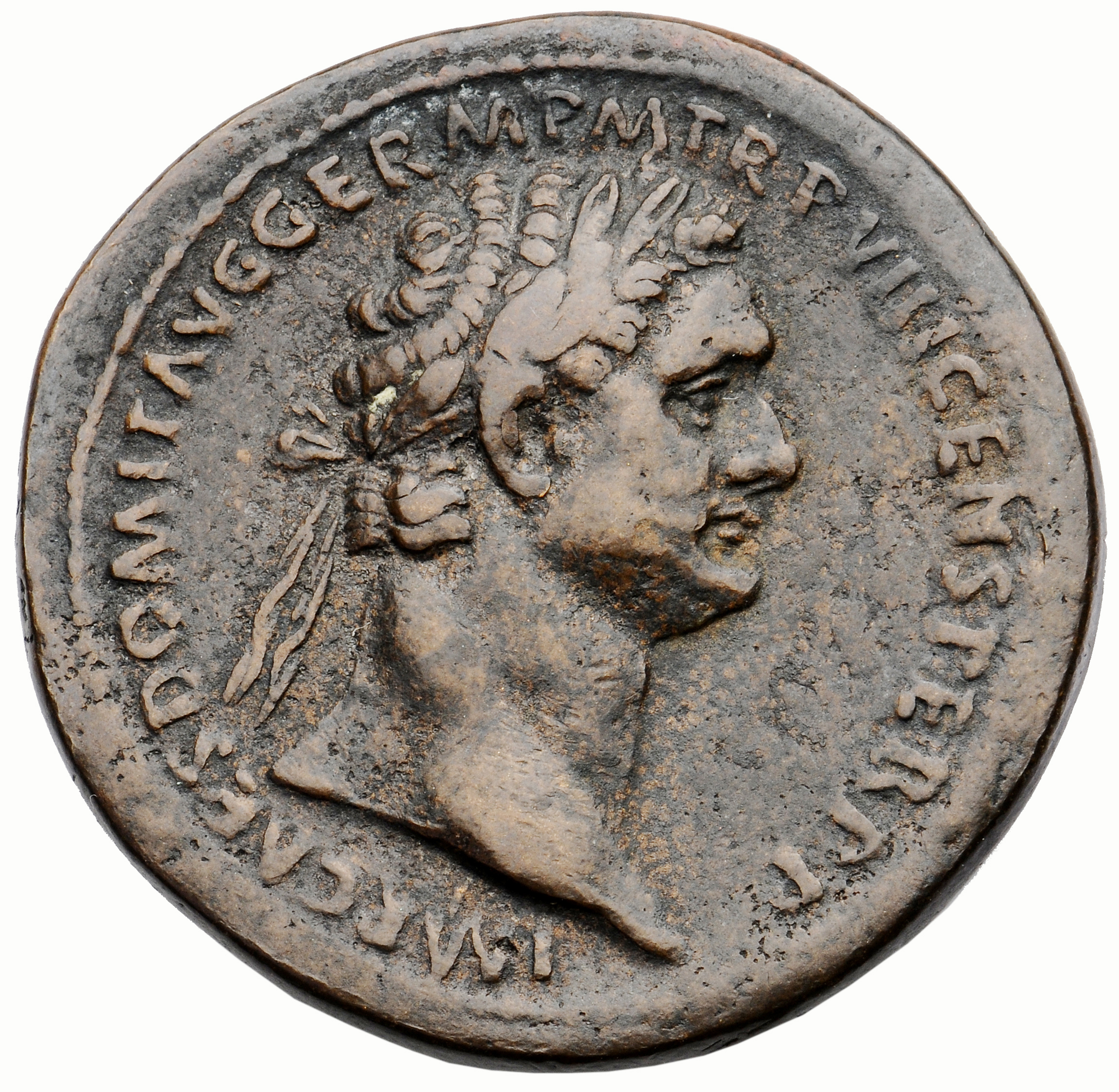 RIC II, Part 1 (second edition) Domitian 609 Domitian obverse, Head of Domitian, laureate, right