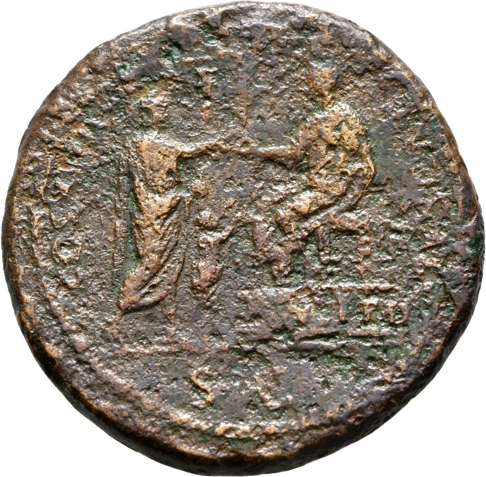 RIC II, Part 1 (second edition) Domitian 609 Domitian reverse, Domitian seated left on low platform inscribed SVF P D, rea...