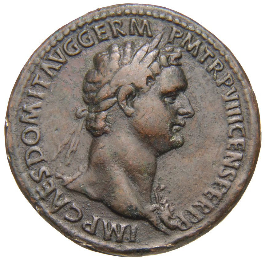 RIC II, Part 1 (second edition) Domitian 613 Domitian obverse, Bust of Domitian, laureate, right with aegis