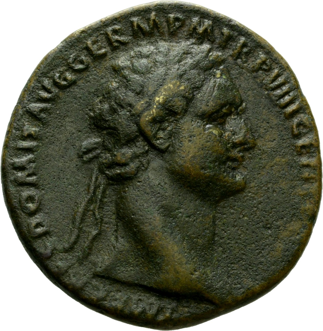 RIC II, Part 1 (second edition) Domitian 627 Domitian obverse, Head of Domitian, laureate, right
