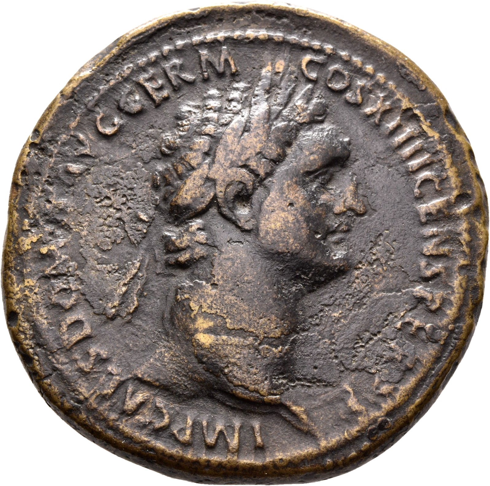 RIC II, Part 1 (second edition) Domitian 633 Domitian obverse, Head of Domitian, laureate, right