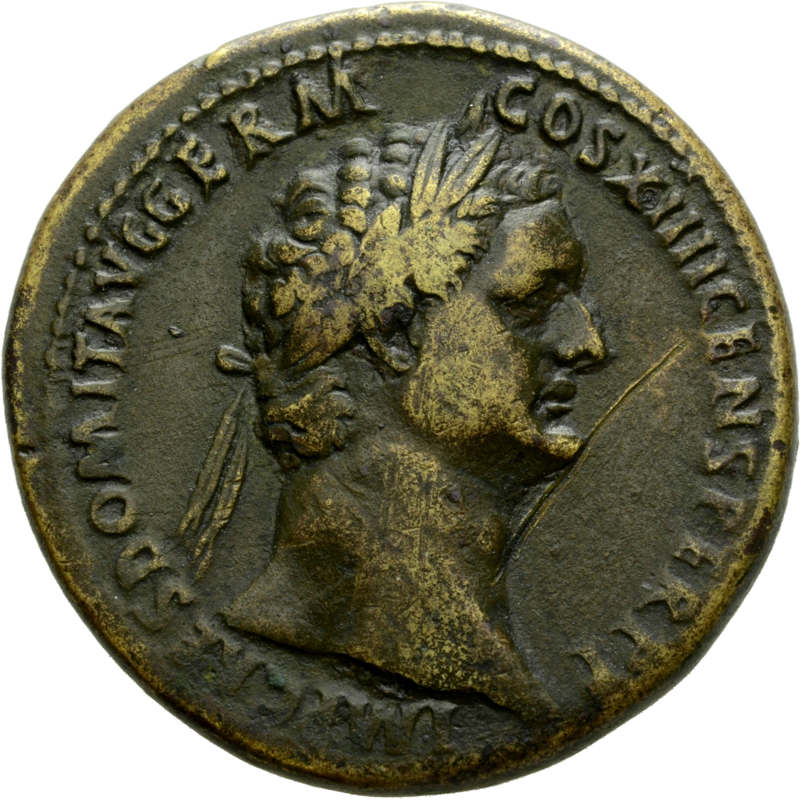 RIC II, Part 1 (second edition) Domitian 639 Domitian obverse, Head of Domitian, laureate, right