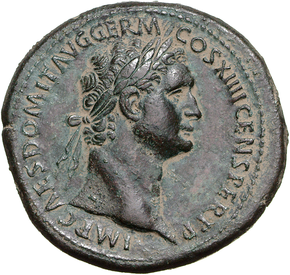 RIC II, Part 1 (second edition) Domitian 639 Domitian obverse, Head of Domitian, laureate, right