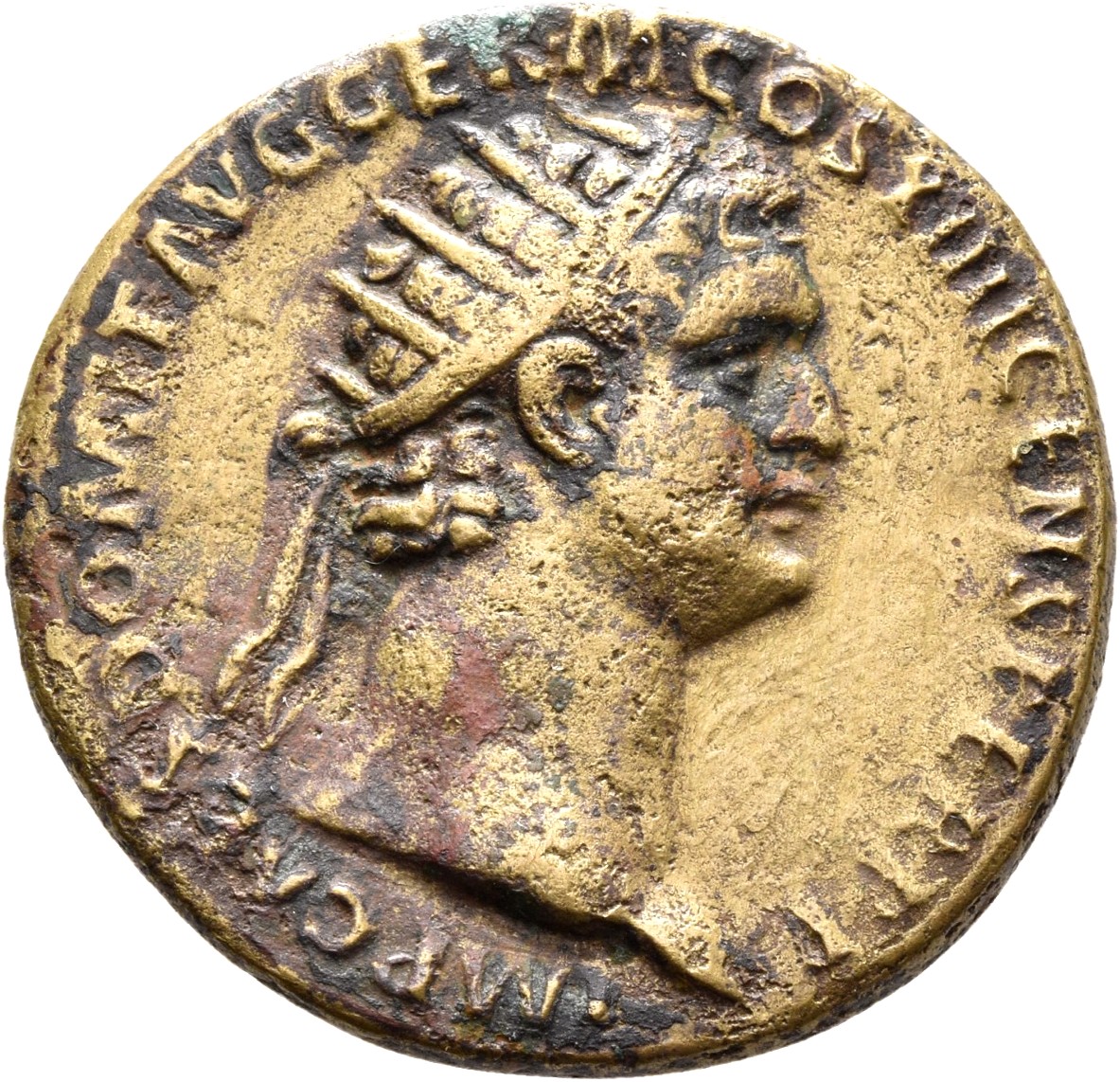 RIC II, Part 1 (second edition) Domitian 644 Domitian obverse, Head of Domitian, radiate, right