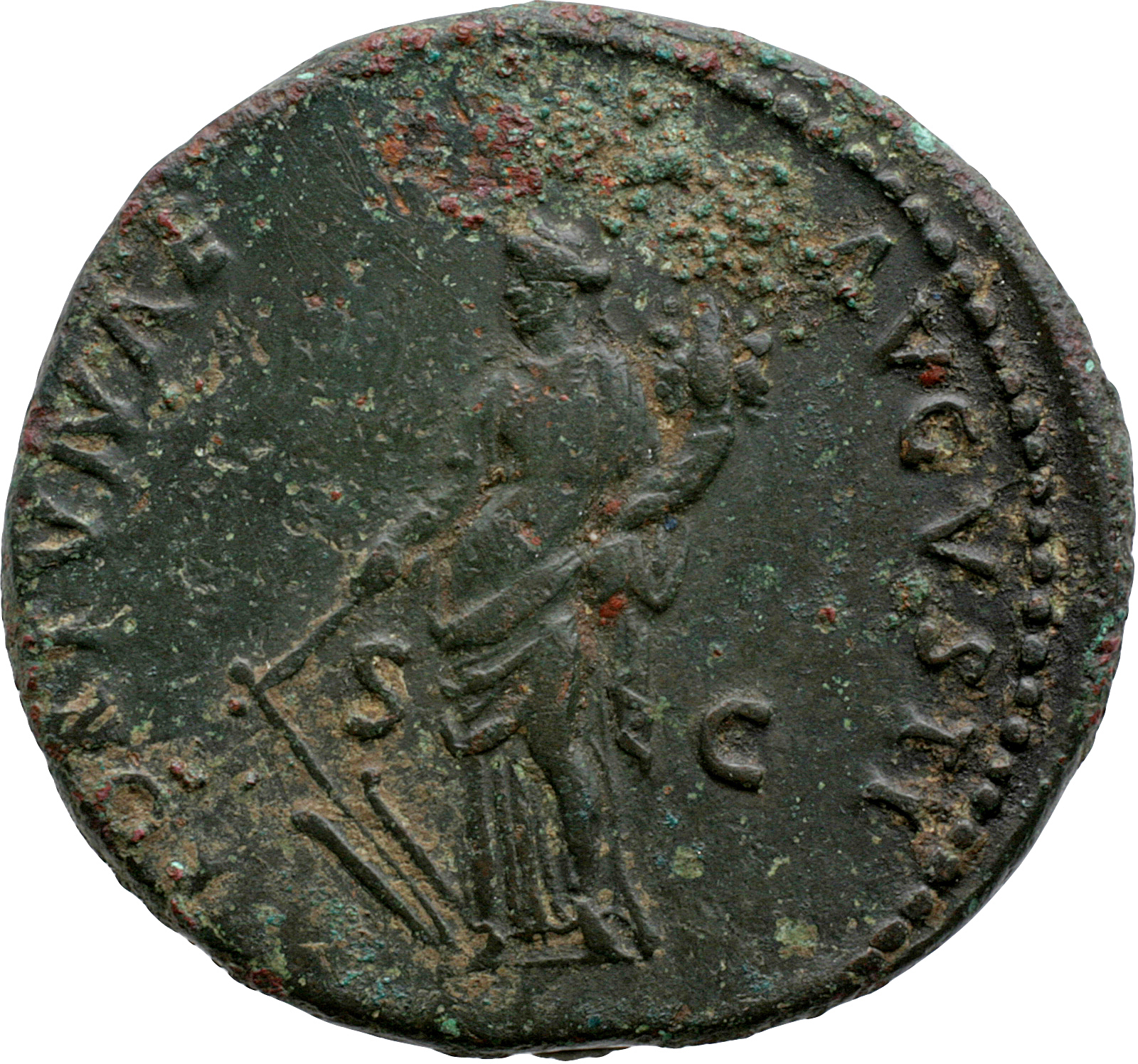 RIC II, Part 1 (second edition) Domitian 648 Domitian reverse, Fortuna standing left, holding rudder and cornucopiae