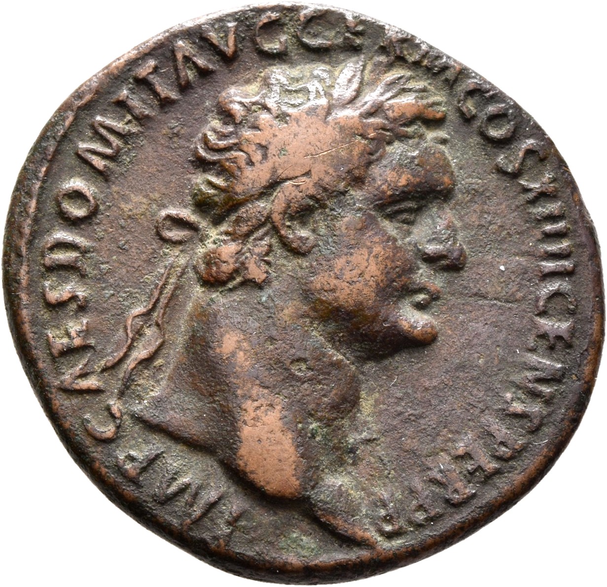 RIC II, Part 1 (second edition) Domitian 648 Domitian obverse, Head of Domitian, laureate, right