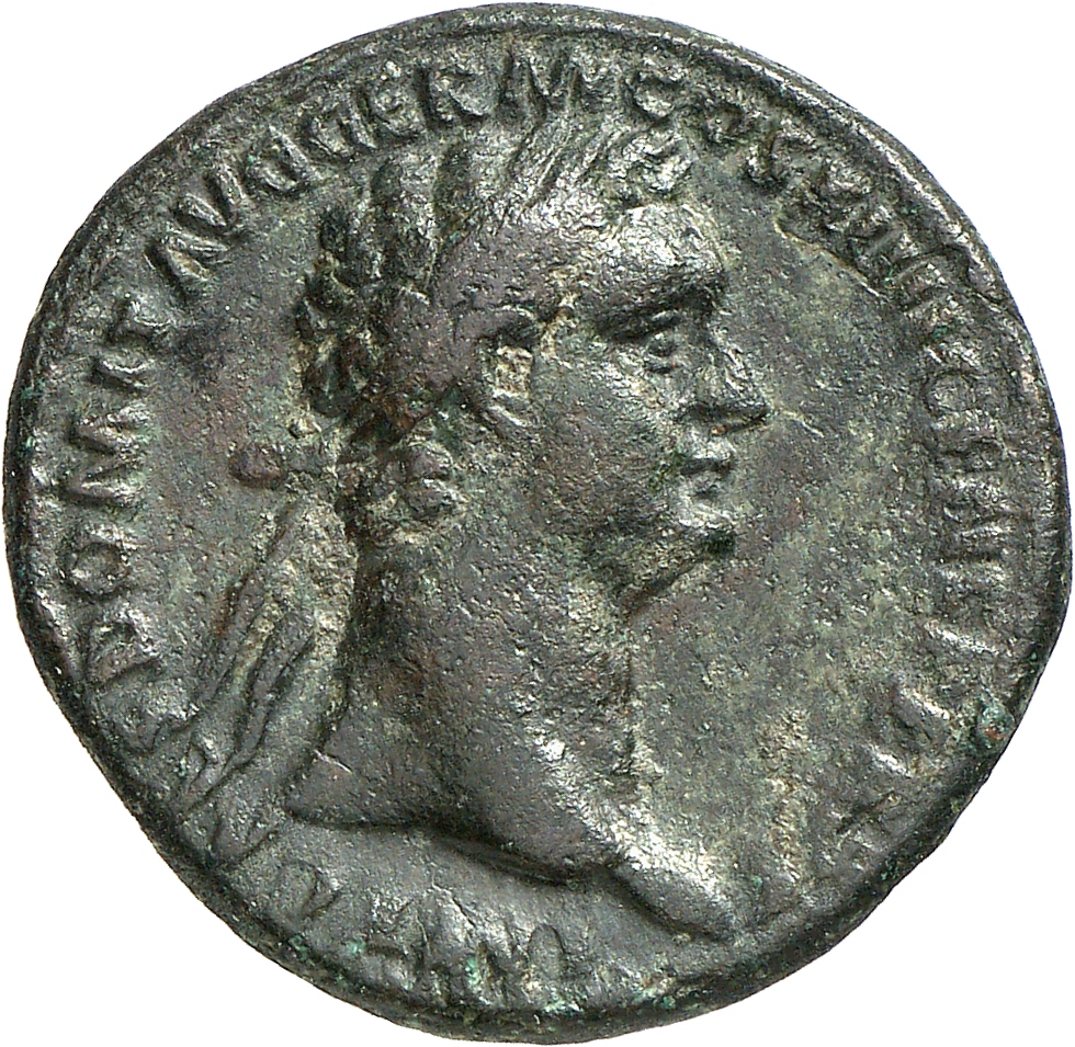 RIC II, Part 1 (second edition) Domitian 649 Domitian obverse, Head of Domitian, laureate, right