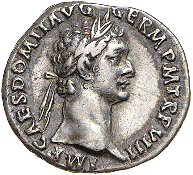 RIC II, Part 1 (second edition) Domitian 657 Domitian obverse, Head of Domitian, laureate, right