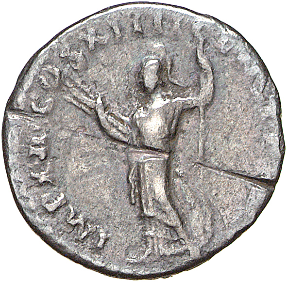 RIC II, Part 1 (second edition) Domitian 659 Domitian reverse, Minerva standing left, holding thunderbolt and spear; shiel...