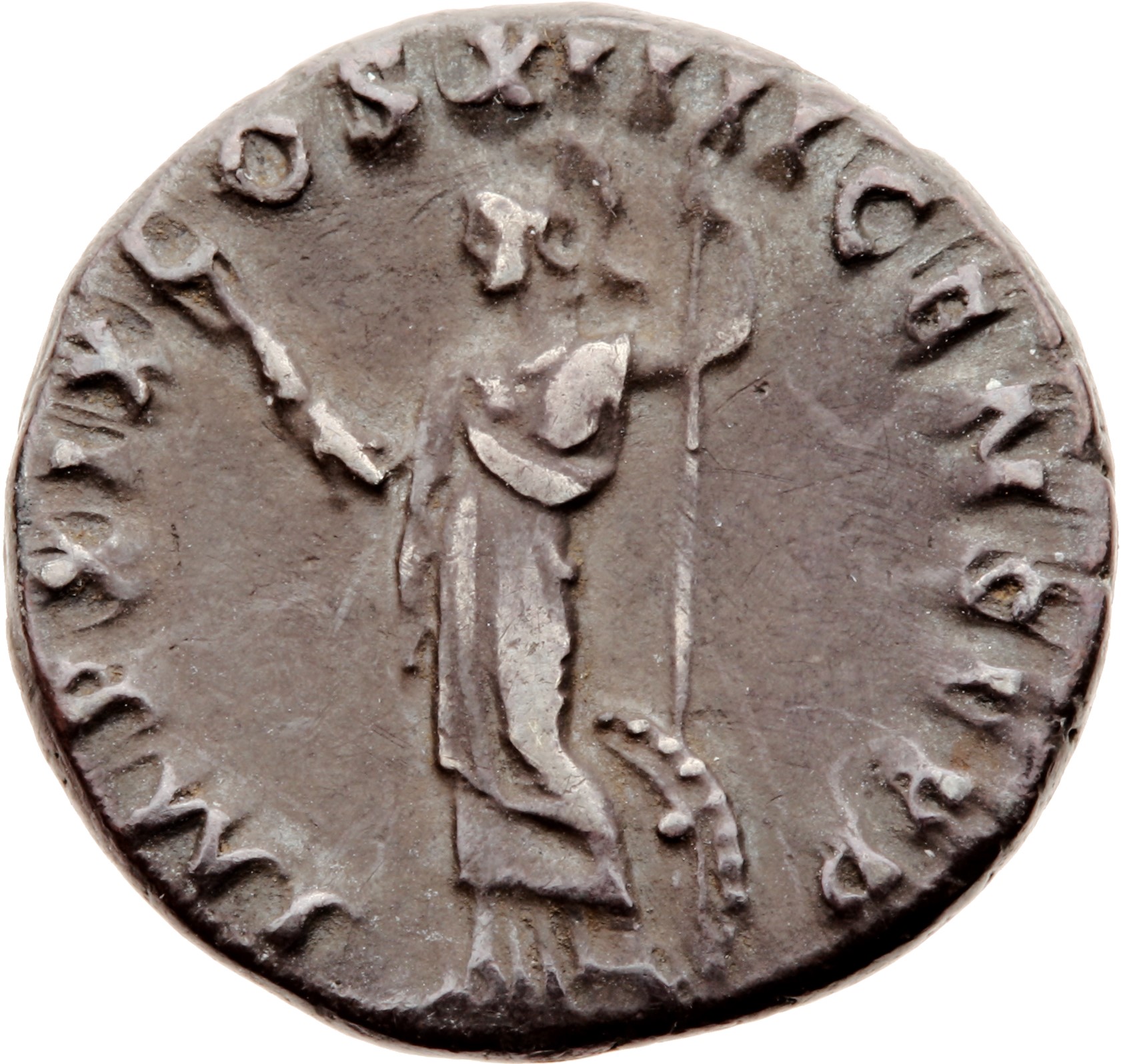 RIC II, Part 1 (second edition) Domitian 669 Domitian reverse, Minerva standing left, holding thunderbolt and spear; shiel...