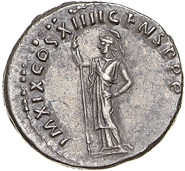 RIC II, Part 1 (second edition) Domitian 670 Domitian reverse, Minerva standing left, holding spear