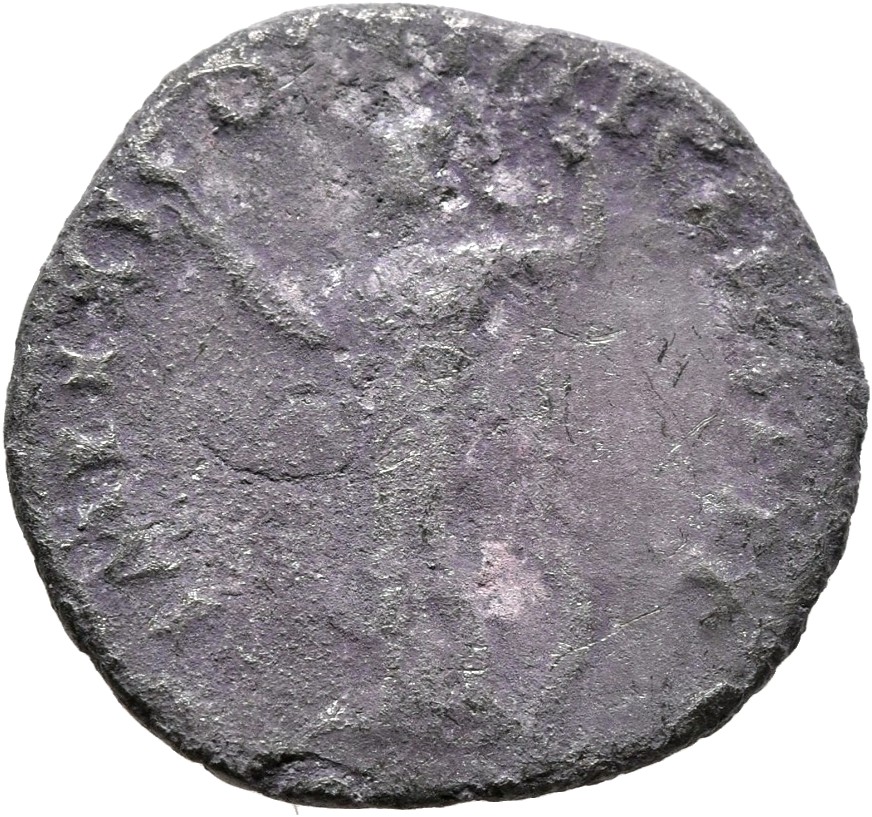 RIC II, Part 1 (second edition) Domitian 676 Domitian reverse, Minerva standing left, holding thunderbolt and spear; shiel...