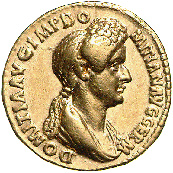 RIC II, Part 1 (second edition) Domitian 681 Domitian obverse, Bust of Domitia, draped, right; hair bundled in front and i...