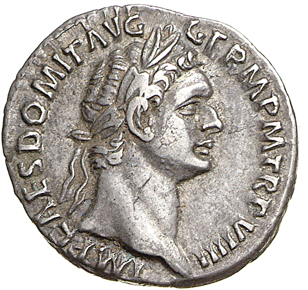 RIC II, Part 1 (second edition) Domitian 685 Domitian obverse, Head of Domitian, laureate, right
