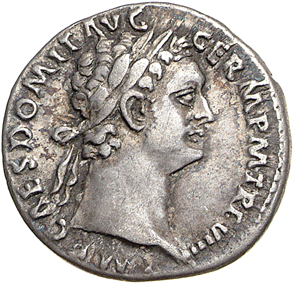 RIC II, Part 1 (second edition) Domitian 689 Domitian obverse, Head of Domitian, laureate, right