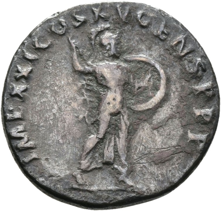 RIC II, Part 1 (second edition) Domitian 689 Domitian reverse, Minerva advancing right, holding spear and shield