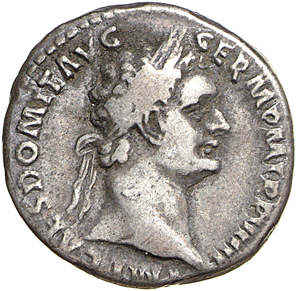 RIC II, Part 1 (second edition) Domitian 692 Domitian obverse, Head of Domitian, laureate, right
