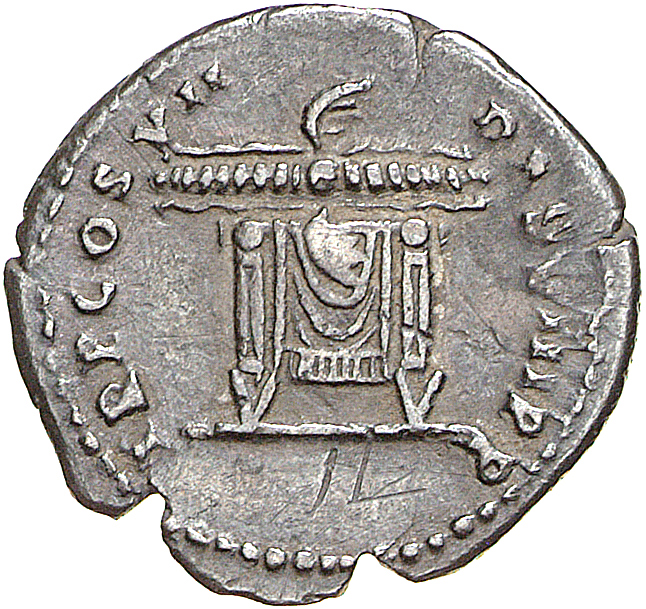 RIC II, Part 1 (second edition) Domitian 70 Domitian reverse, Square seat, draped; winged thunderbolt above